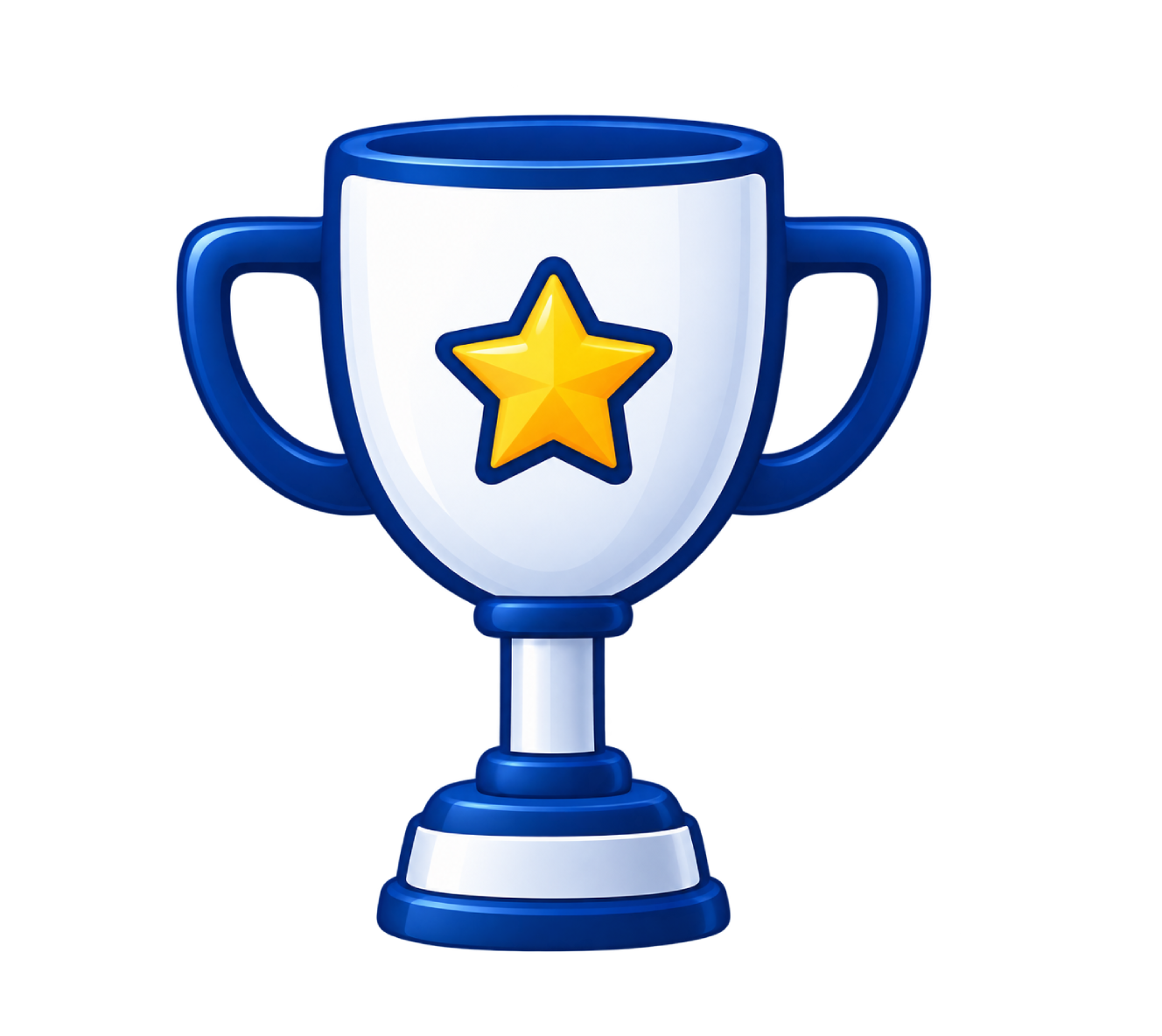Cup 1 st xaviers dhenkanal st Xaviers dhenkanal Blue trophy cup with a yellow star on the front on a transparent background awardachievement symbol