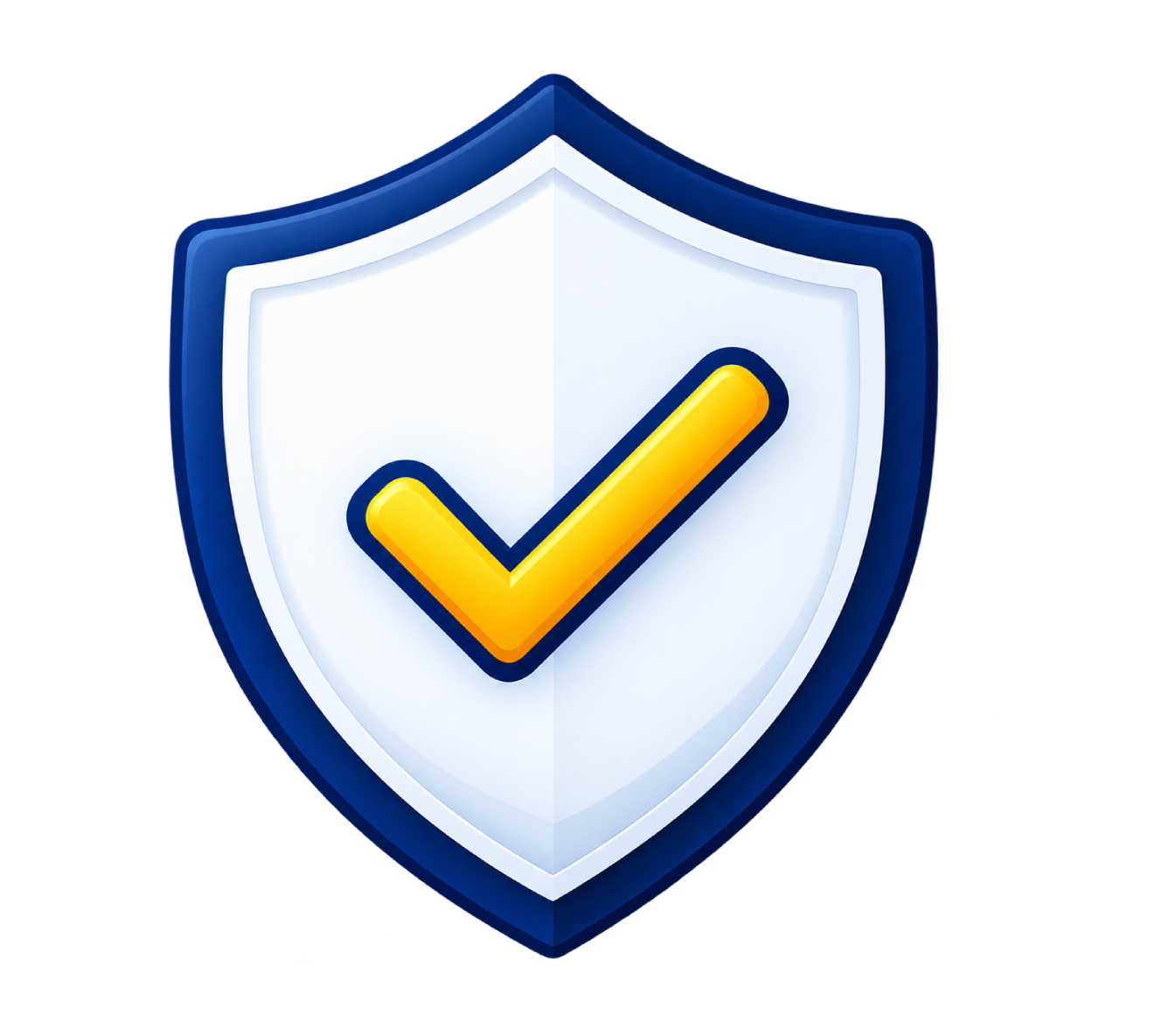 Verify st xaviers dhenkanal st Xaviers dhenkanal Blue and white glossy shield with a bright yellow checkmark suggesting security or verification